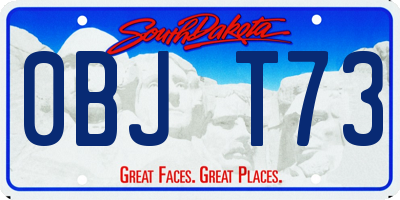 SD license plate 0BJT73