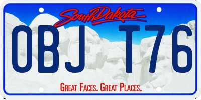 SD license plate 0BJT76