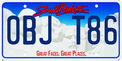 SD license plate 0BJT86