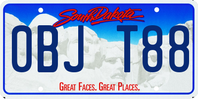 SD license plate 0BJT88