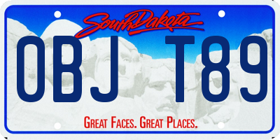 SD license plate 0BJT89