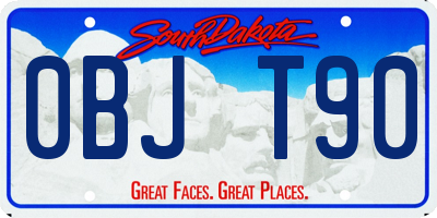 SD license plate 0BJT90