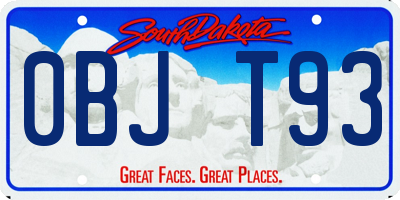 SD license plate 0BJT93
