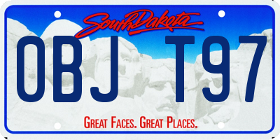SD license plate 0BJT97