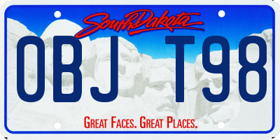 SD license plate 0BJT98