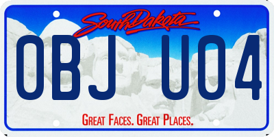 SD license plate 0BJU04