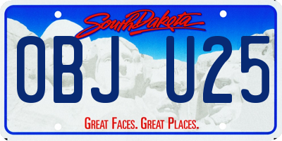 SD license plate 0BJU25