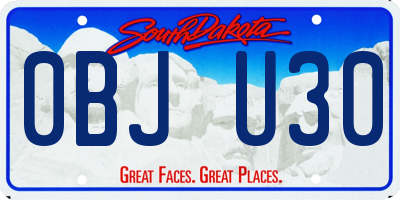 SD license plate 0BJU30