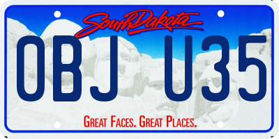 SD license plate 0BJU35