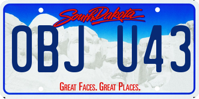 SD license plate 0BJU43