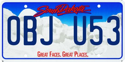 SD license plate 0BJU53
