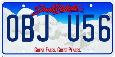 SD license plate 0BJU56