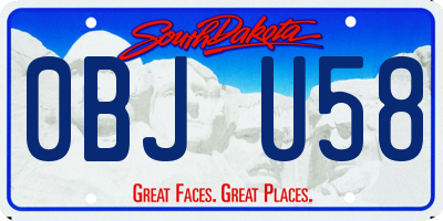 SD license plate 0BJU58