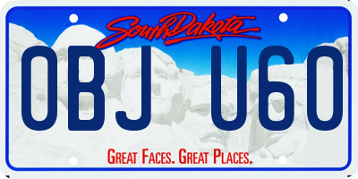 SD license plate 0BJU60