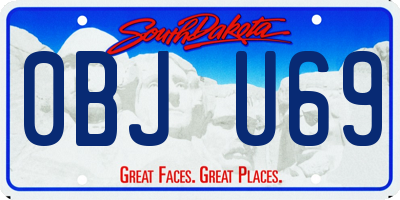 SD license plate 0BJU69