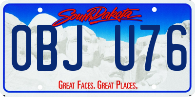 SD license plate 0BJU76