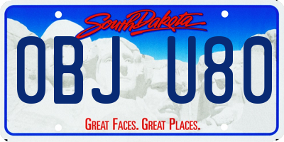 SD license plate 0BJU80