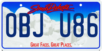 SD license plate 0BJU86