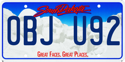SD license plate 0BJU92