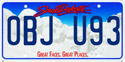 SD license plate 0BJU93