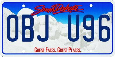SD license plate 0BJU96