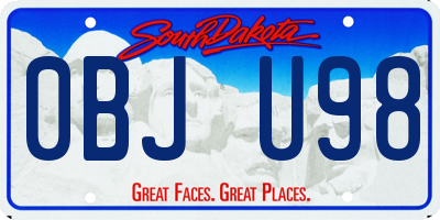 SD license plate 0BJU98