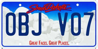 SD license plate 0BJV07