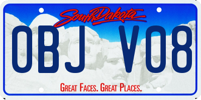 SD license plate 0BJV08