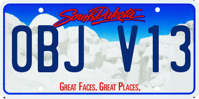 SD license plate 0BJV13