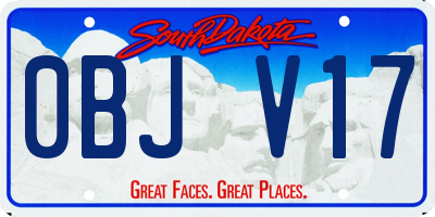 SD license plate 0BJV17