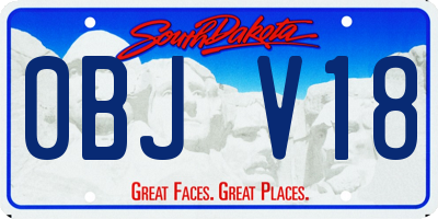 SD license plate 0BJV18