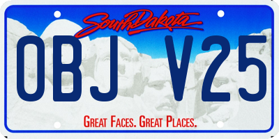 SD license plate 0BJV25