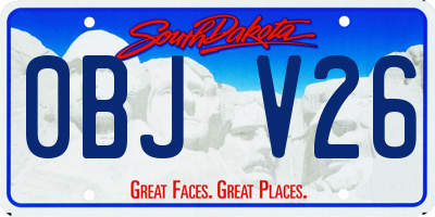 SD license plate 0BJV26