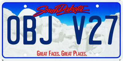 SD license plate 0BJV27