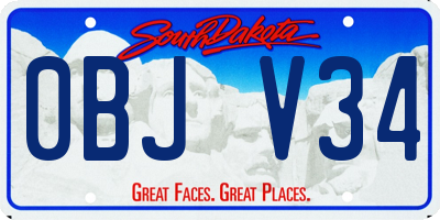 SD license plate 0BJV34