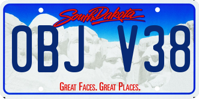 SD license plate 0BJV38