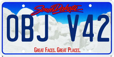 SD license plate 0BJV42