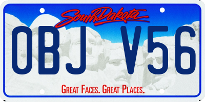 SD license plate 0BJV56