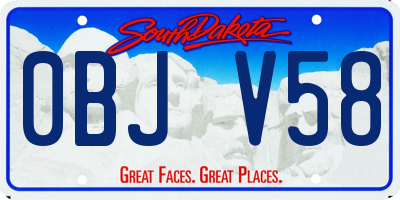 SD license plate 0BJV58