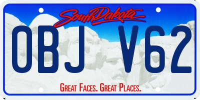 SD license plate 0BJV62