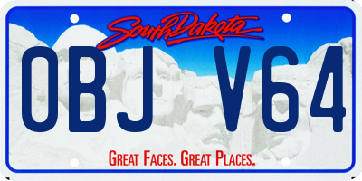 SD license plate 0BJV64