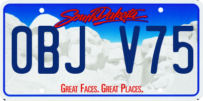 SD license plate 0BJV75