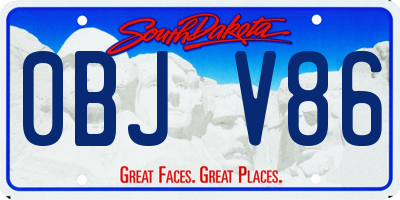 SD license plate 0BJV86