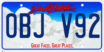 SD license plate 0BJV92
