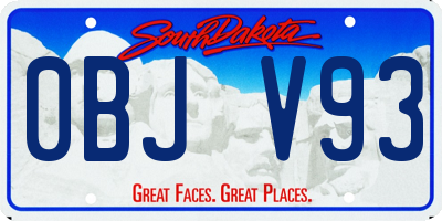 SD license plate 0BJV93