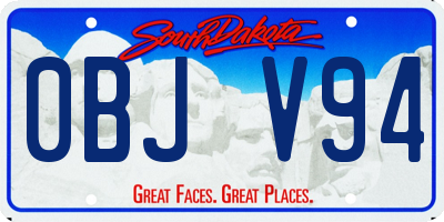 SD license plate 0BJV94