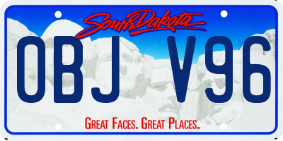 SD license plate 0BJV96