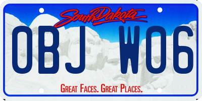 SD license plate 0BJW06
