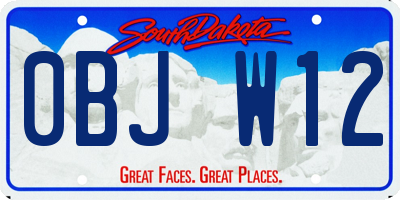 SD license plate 0BJW12