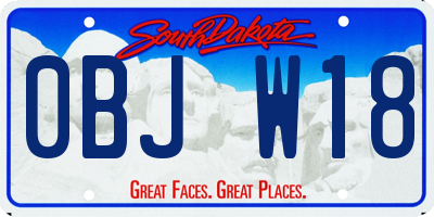 SD license plate 0BJW18